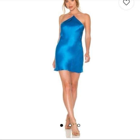 Amanda Uprichard Vibrant Blue Mini Dress With Chain Detail - Picture 1 of 6